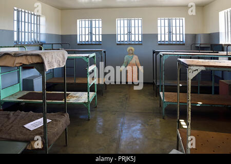 Dortoir à la prison de Robben Island, Cape Town, Western Cape, Afrique du Sud Banque D'Images