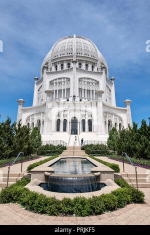 Le bâtiment sacré maison de culte, Bahai Temple Bahai, le suiveur de Bahá'íe, Evanston, Illinois, États-Unis Banque D'Images