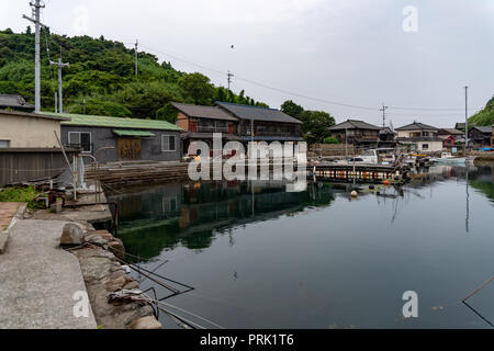 Vue du Japon Ehime Aoshima cat island Banque D'Images