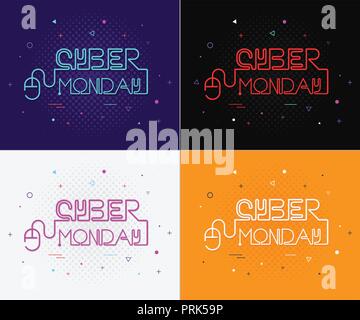 Cyber lundi vente poster vector illustration Illustration de Vecteur