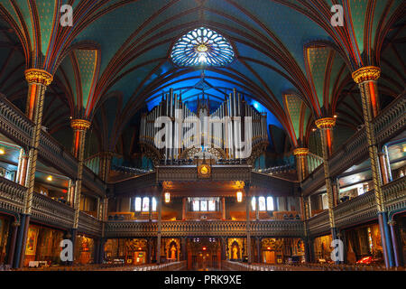 Montréal, Canada - Aug 20, 2012 : Le grand orgue Casavant de la Basilique Notre-Dame, Montréal, dispose d'un orgue historique datant de 1891 et com Banque D'Images