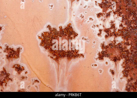 Milieux et de textures : macro shot de rouille sur la vieille peinture, modèle artistique, industrielle ou organiques abstract Banque D'Images