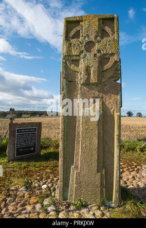 L'Orland St. Pierre, une grande croix Picte-dalle, entre Glamis et Forfar, Angus, Scotland. Banque D'Images