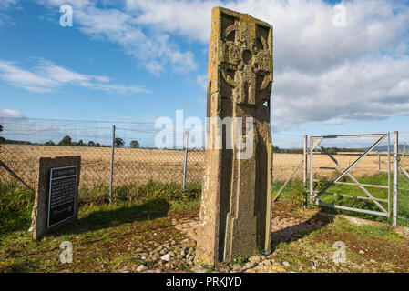 L'Orland St. Pierre, une grande croix Picte-dalle, entre Glamis et Forfar, Angus, Scotland. Banque D'Images