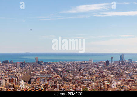 Vue aérienne de Barcelone, Catalogne, Espagne. Banque D'Images