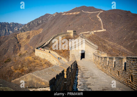 Grande Muraille à Mutianyu restauré, près de Beijing, Chine Banque D'Images