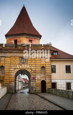 Budejovice gate entrant Latran, Cesky Krumlov, République Tchèque Banque D'Images