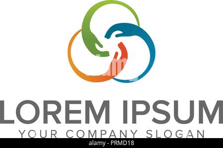 Équipe de vecteur modèle Logo mains Illustration de Vecteur