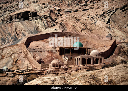 Mosquée du village de Toyuq, région autonome du Xinjiang, Chine. Banque D'Images