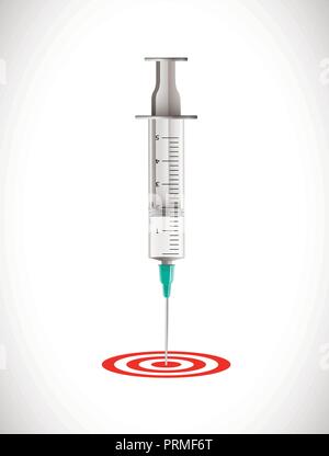 Concept de vaccins - seringue d'inscription - poison ou remède idée Illustration de Vecteur