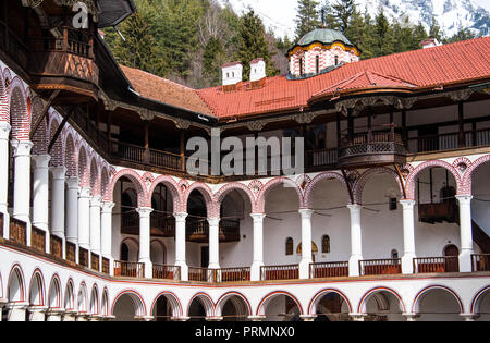 Monastère de Saint Ivan de Rila, ou le Monastère de Rila, le plus grand et le plus célèbre monastère orthodoxe en Bulgarie Banque D'Images