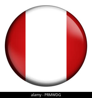 Icône de cercle, d'un drapeau du Pérou isolé sur fond blanc. Banque D'Images