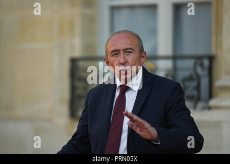 16 juillet 2018 - Paris France : le ministre français de l'intérieur, Gérard Collomb quitte le palais de l'Élysée après la réception de l'équipe de France de football qui a remporté la Coupe du monde.*** LA FRANCE / PAS DE VENTES DE MÉDIAS FRANÇAIS *** Banque D'Images