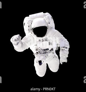 Astronaute en scaphandre close up isolé sur fond noir. Spaceman dans l'espace. Éléments de cette image fournie par la NASA Banque D'Images