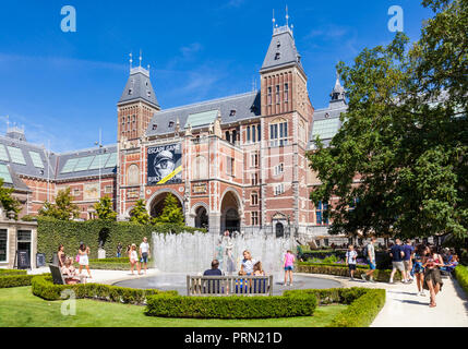 Rijksmuseum Amsterdam Amsterdam 19e siècle de la construction de maisons, la peinture hollandaise et chefs-d'une vaste collection d'art européen Hollande Pays-Bas Banque D'Images