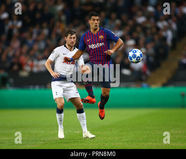 Londres, Royaume-Uni. 3 octobre, 2018. Londres, Royaume-Uni, le 3 octobre 2018. Luis Suarez de Barcelone pendant l'UEFA Champions League Groupe B match entre Tottenham Hotspur et le FC Barcelone au stade de Wembley. Londres : Crédit photo Action Sport / Alamy Live News Banque D'Images