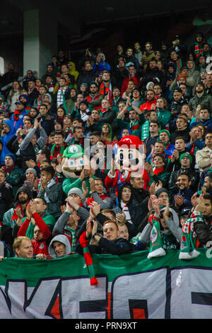 Moscou, Russie. 3 octobre, 2018. Ligue des Champions : le Lokomotiv Moscou v Schalke 04. Fans de crédit : le Lokomotiv Moscou Alex Cavendish/Alamy Live News Banque D'Images