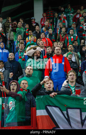 Moscou, Russie. 3 octobre, 2018. Ligue des Champions : le Lokomotiv Moscou v Schalke 04. Fans de crédit : le Lokomotiv Moscou Alex Cavendish/Alamy Live News Banque D'Images