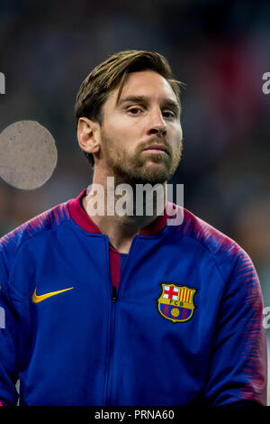 Le stade de Wembley, Londres, Royaume-Uni. 3ème Oct 2018. Lionel Messi de Barcelone au cours de la phase de groupes de la Ligue des Champions match entre Tottenham Hotspur et Barcelone au stade de Wembley, Londres, Angleterre le 3 octobre 2018. Usage éditorial uniquement, licence requise pour un usage commercial. Aucune utilisation de pari, de jeux ou d'un seul club/ligue/dvd publications. Credit : UK Sports Photos Ltd/Alamy Live News Banque D'Images