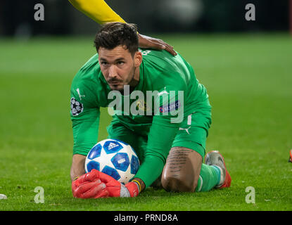 03 octobre 2018, en Rhénanie du Nord-Westphalie, Dortmund : Soccer : Ligue des Champions, Borussia Dortmund - comme Monaco, phase Groupe, Groupe A, 2e journée. L'attaquant de Dortmund Roman Bürki. Photo : Bernd Thissen/dpa Banque D'Images