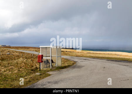 Arrêt de bus à l'île de Skye, Écosse Banque D'Images