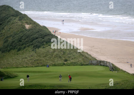 Le Club de golf Royal Portrush dans Portrush, au nord d'Antrim, en Irlande du Nord, le mardi 19 juillet 2011. Photo/Paul McErlane Banque D'Images