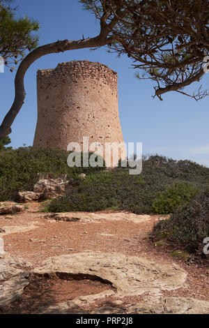 La Torre de Cala Pi. Cala Pi, Palma, Majorque, Îles Baléares, Espagne. Banque D'Images