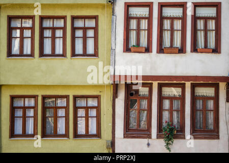 Fenêtres d'une maison turque traditionnelle d'Odunpazari , Eskisehir Banque D'Images