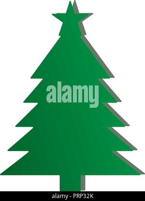 Arbre de Noël vert sur le fond blanc Illustration de Vecteur