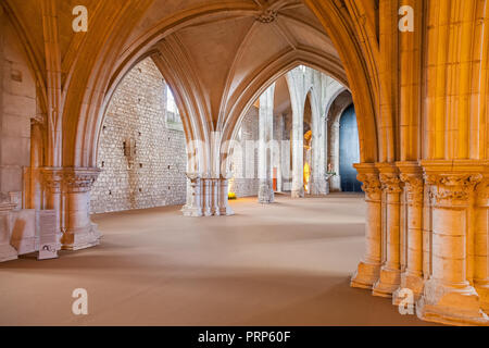 Santarem, Portugal. Ci-dessous jubé ou écran chorale dans l'église de Convento de Couvent de São Francisco. 13e siècle gothique mendiant. Franciscan Banque D'Images