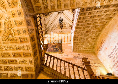 Salamanque, Espagne - 10 septembre 2017 : escalier d'honneur escalier ou Noble de Salamanque Université, la plus ancienne université d'Espagne et l'un des oldes Banque D'Images