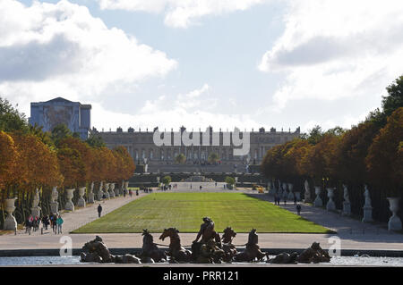 Versailles, France - 1 octobre, 2018 Vue de Château de Versailles et Apollo Fountain Banque D'Images