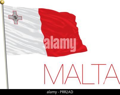 Malte drapeau officiel, vector illustration Illustration de Vecteur