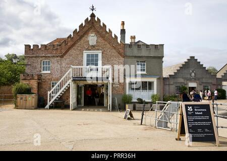 L'entrée du National Trust sur l'île de Brownsea Banque D'Images