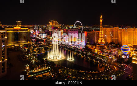 Les fontaines du Bellagio à Las Vegas Banque D'Images