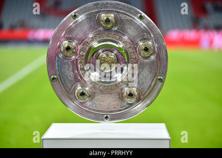 Trophée du championnat de la 1ère Bundesliga, Allianz-Arena, Munich, Bavière, Allemagne Banque D'Images