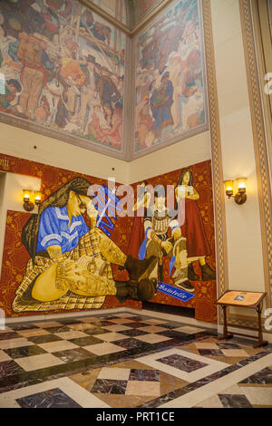 Murale intérieur Los Angeles central library, Los Angeles, Californie, USA Banque D'Images