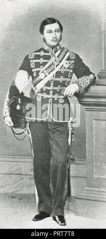 Prince Albert Edward, prince de Galles, futur roi Édouard VII, en uniforme, comme colonel du 10e hussards Banque D'Images