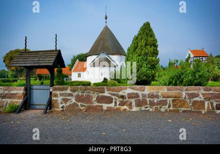 Dans l'église ronde défensive Nyker, Bornholm, Danemark Banque D'Images