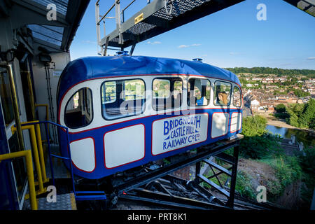 Bridgnorth Bridgnorth ou cliff railway transport funiculaire avec vue à partir de la falaise Banque D'Images