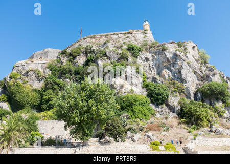 Vieux Fort Vénitien dans la ville de Corfou, Corfou, Grèce Banque D'Images