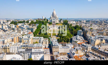 Sacré Coeur, Montmartre, Paris, France Banque D'Images