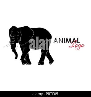 L'icône de l'éléphant symbole logo vector illustration Illustration de Vecteur