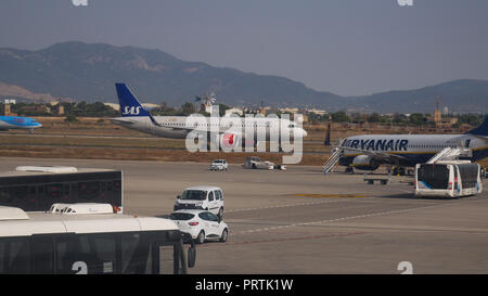 L''aéroport de Palma de Majorque, Iles Baléares, Espagne. Banque D'Images