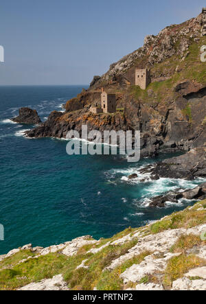 Maisons,moteur couronnes Botallack, Cornwall, UK Banque D'Images