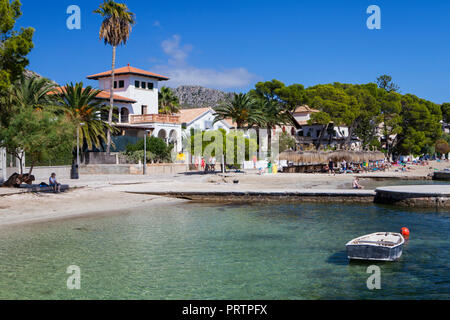 Belle plage à Port de Pollensa à Majorque, Espagne Banque D'Images