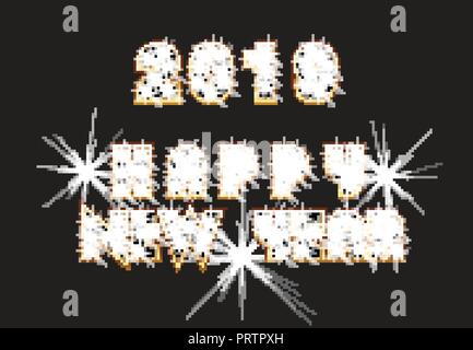 Bonne Année 2019 Texte d'accueil Vector Illustration de Vecteur