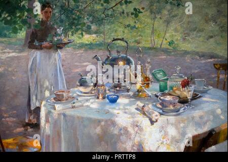 Hanna Pauli (1864-1940). Peintre suédois. Breakfast-Time, 1887. Musée national. Stockholm. La Suède. Banque D'Images