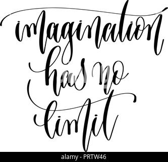 L'imagination n'a pas de limite - lettrage main inscription texte, moti Illustration de Vecteur
