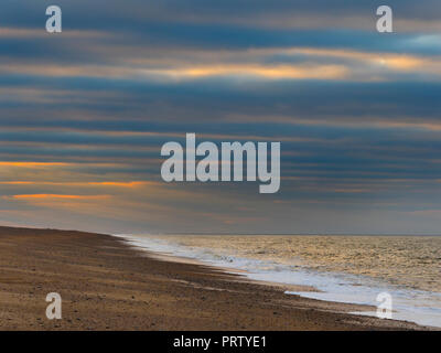 Le CLAJ Plage paysage en début octobre Norfolk UK Banque D'Images